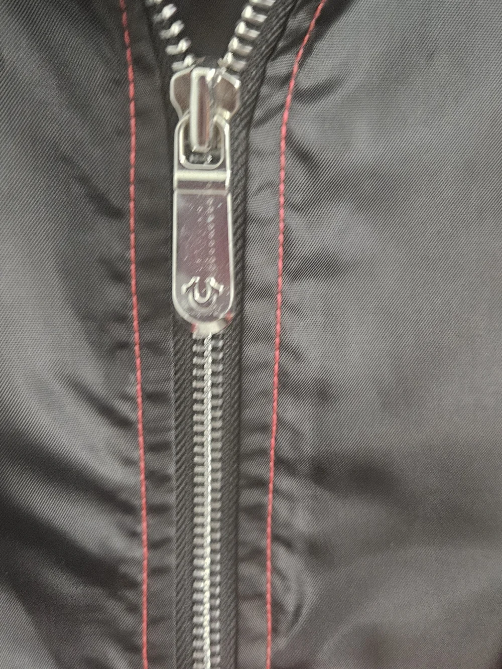 True Religion Dark Red and Black Colorblock Windbreaker